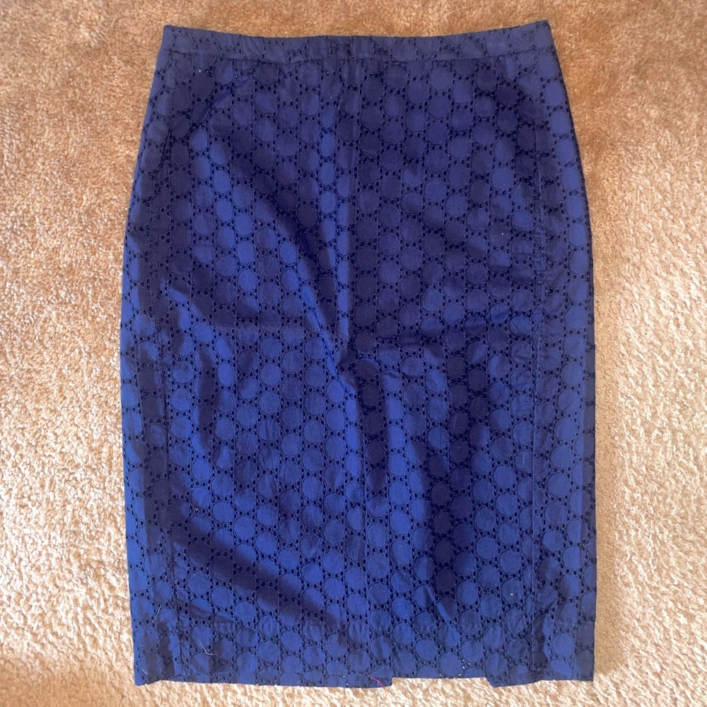Eyelet Lace Pencil Skirt